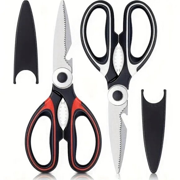 2 pack Heavy Duty Kitchen Scissors - Dishwasher Safe Meat, Poultry, and General - Picture 2 of 8